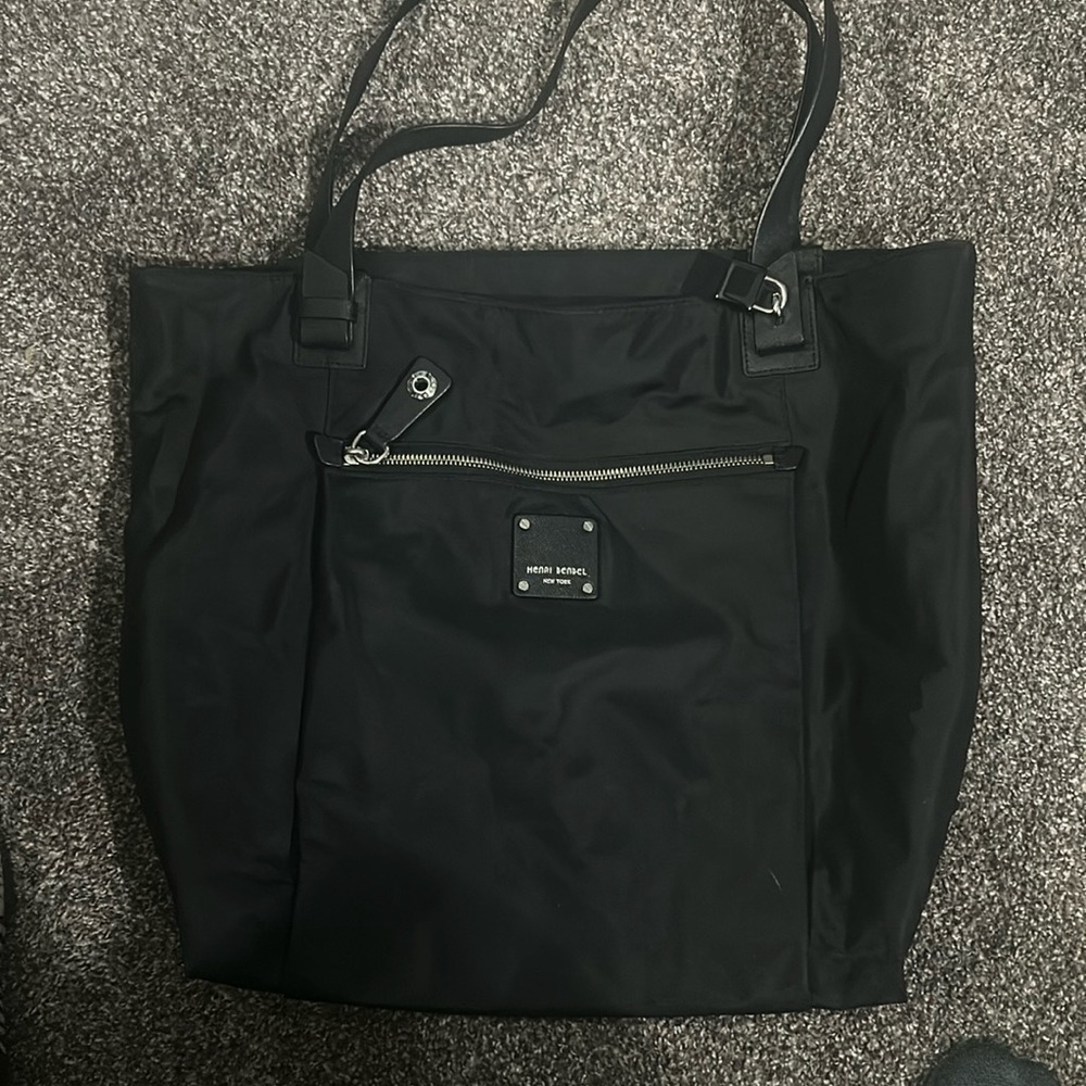 Black nylon Henri Bendel Jetsetter tote